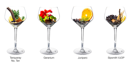 London Dry Around the World | Tanqueray No. Ten – Geranium – Junipero – Sipsmith VJOP
